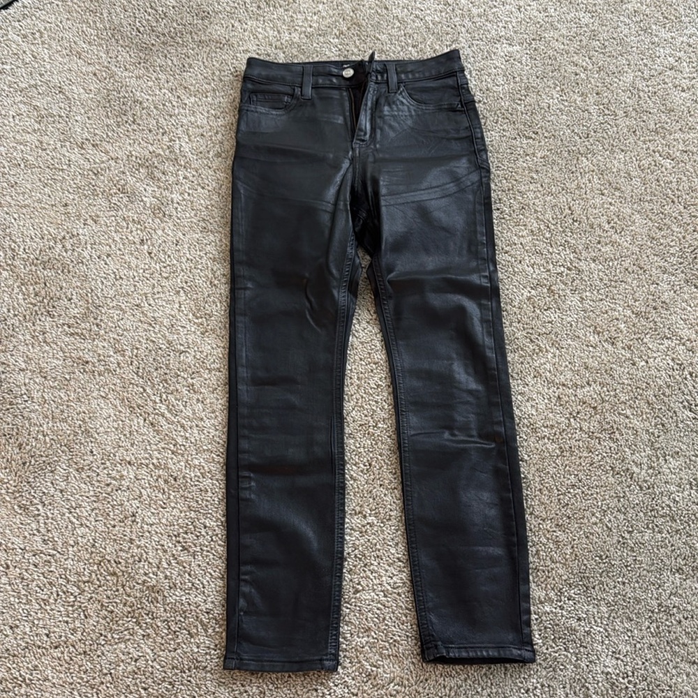 Asos leather coated skinny jean with lifting seams on back